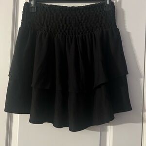 Cabana by Crown & Ivy Black Tiered Mini Skirt